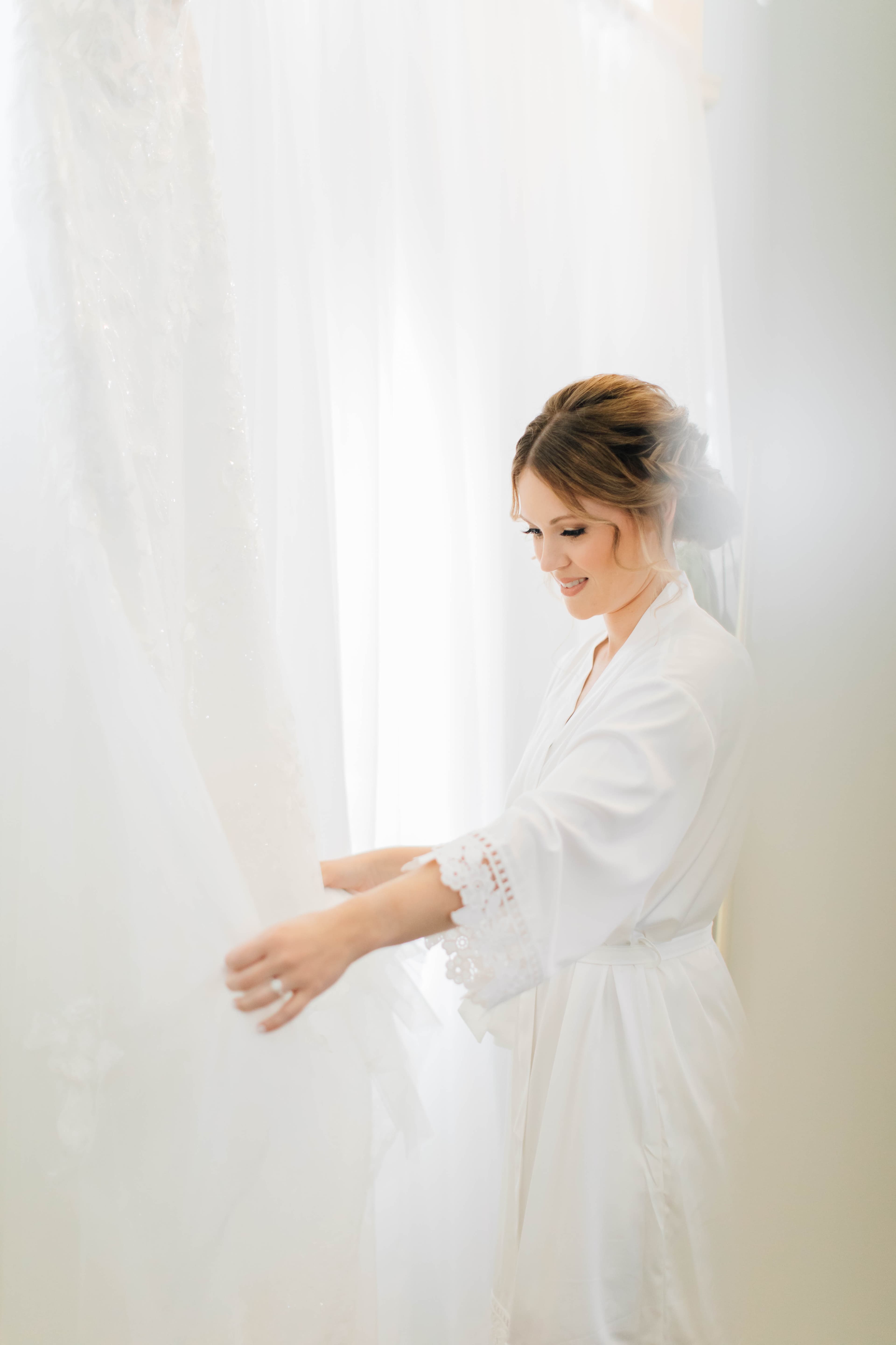 Bride preparing for her wedding morning